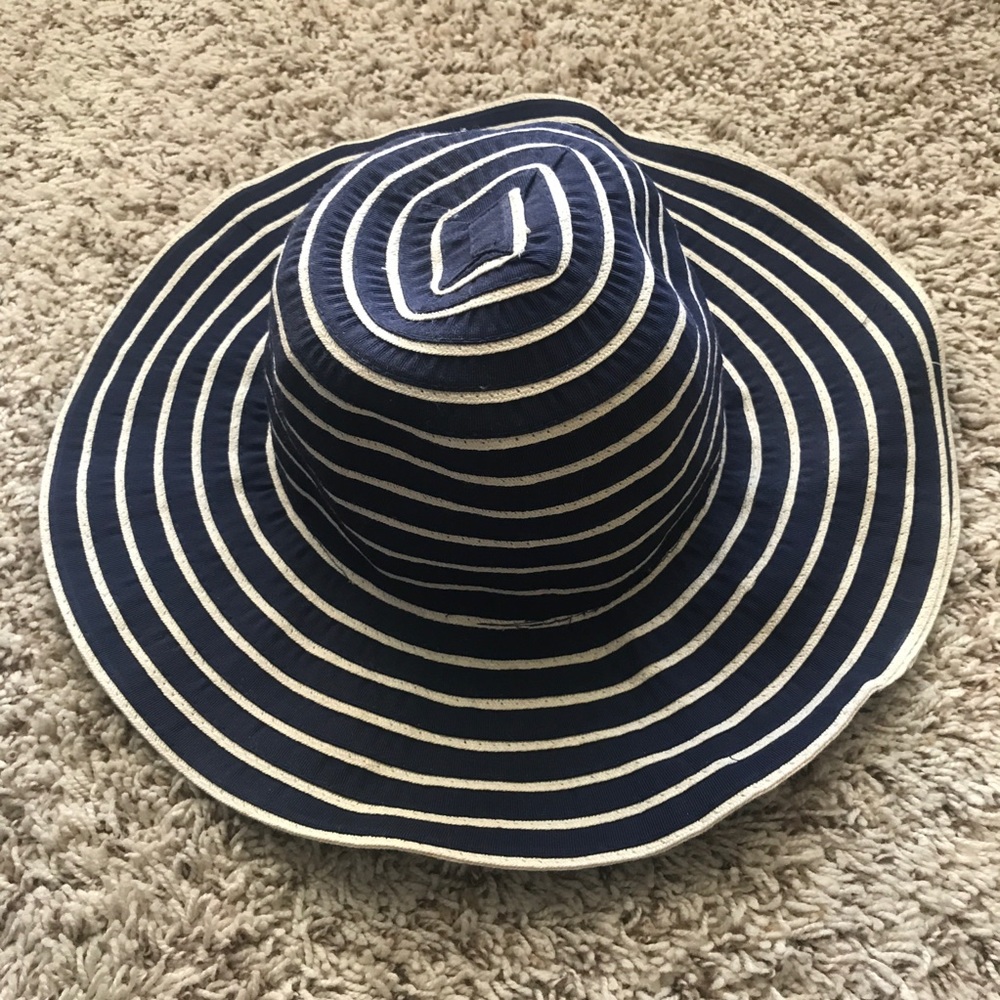 Navy Blue & White Floppy Hat